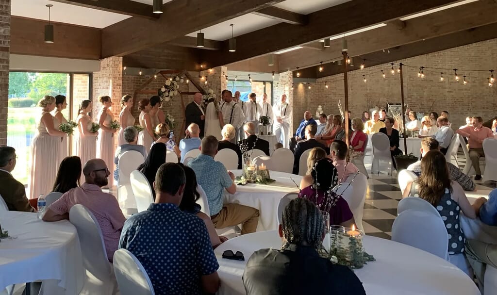 Madisonville Kentucky Wedding DJ 13 Wedding ceremony with guests seated