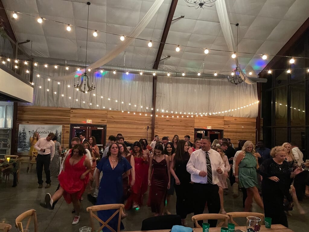 Burdoc Farms Wedding DJ | Crofton KY Wedding DJ & MC 6 Packed dance floor at a Burdoc Farms wedding DJ reception in Crofton KY
