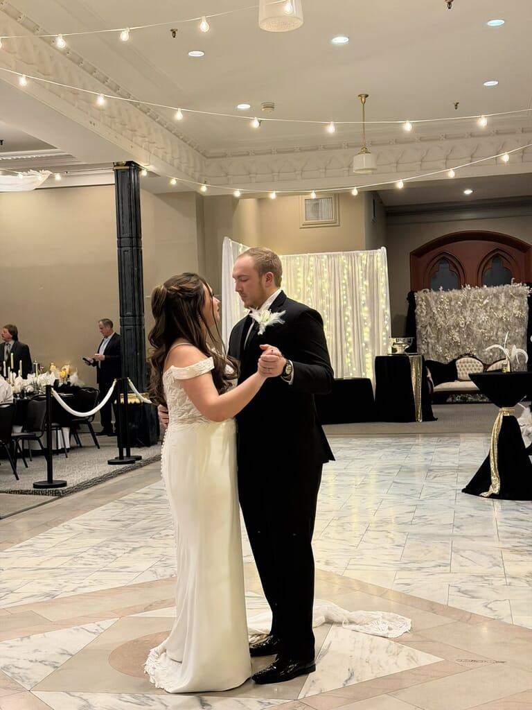 Evansville’s Premier Wedding DJ & MC 6 Wedding first dance at City View at Sterling Square in Evansville