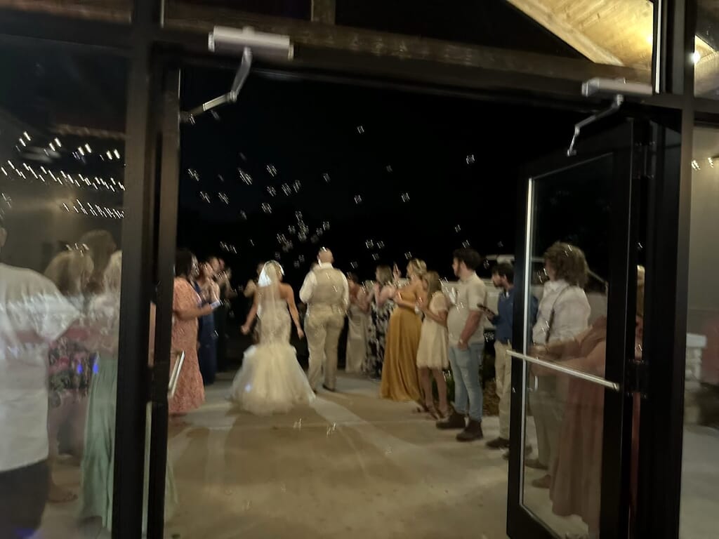 Madisonville Kentucky Wedding DJ 4 Bubble sendoff on a wedding night at Mahr Park