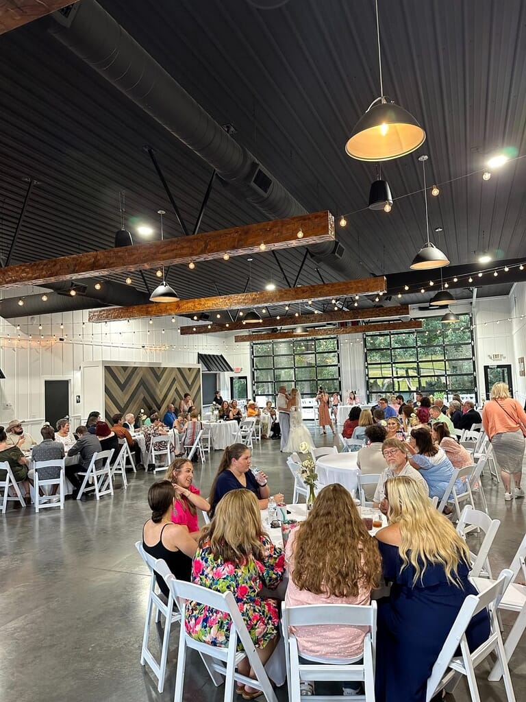 Madisonville Kentucky Wedding DJ 15 Wedding reception in the reception hall at Mahr Park Madisonville